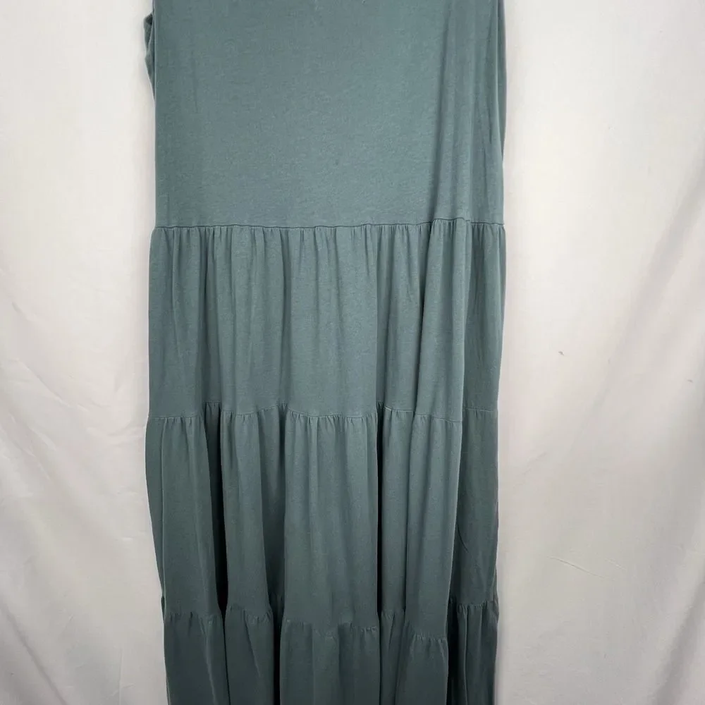 J. Crew Broken-in Jersey Tiered Sleeveless Maxi Dress Sage Green Size S